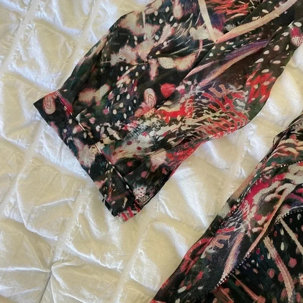 IRO Deylfe silk ruffle printed mini dress - Picture 5 of 10